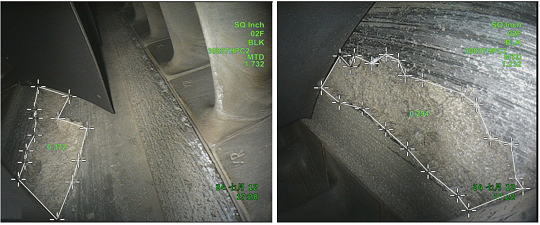 使用MViQ電子內窺鏡測量燒蝕及涂層脫落等損傷的面積